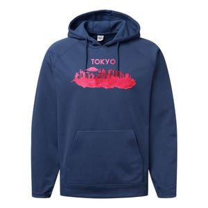 Tokyo City Skyline Performance Fleece Hoodie