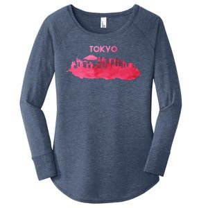 Tokyo City Skyline Women's Perfect Tri Tunic Long Sleeve Shirt