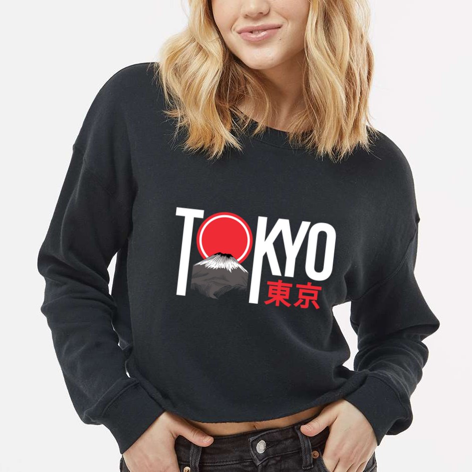 Tokyo Japan Cropped Pullover Crew
