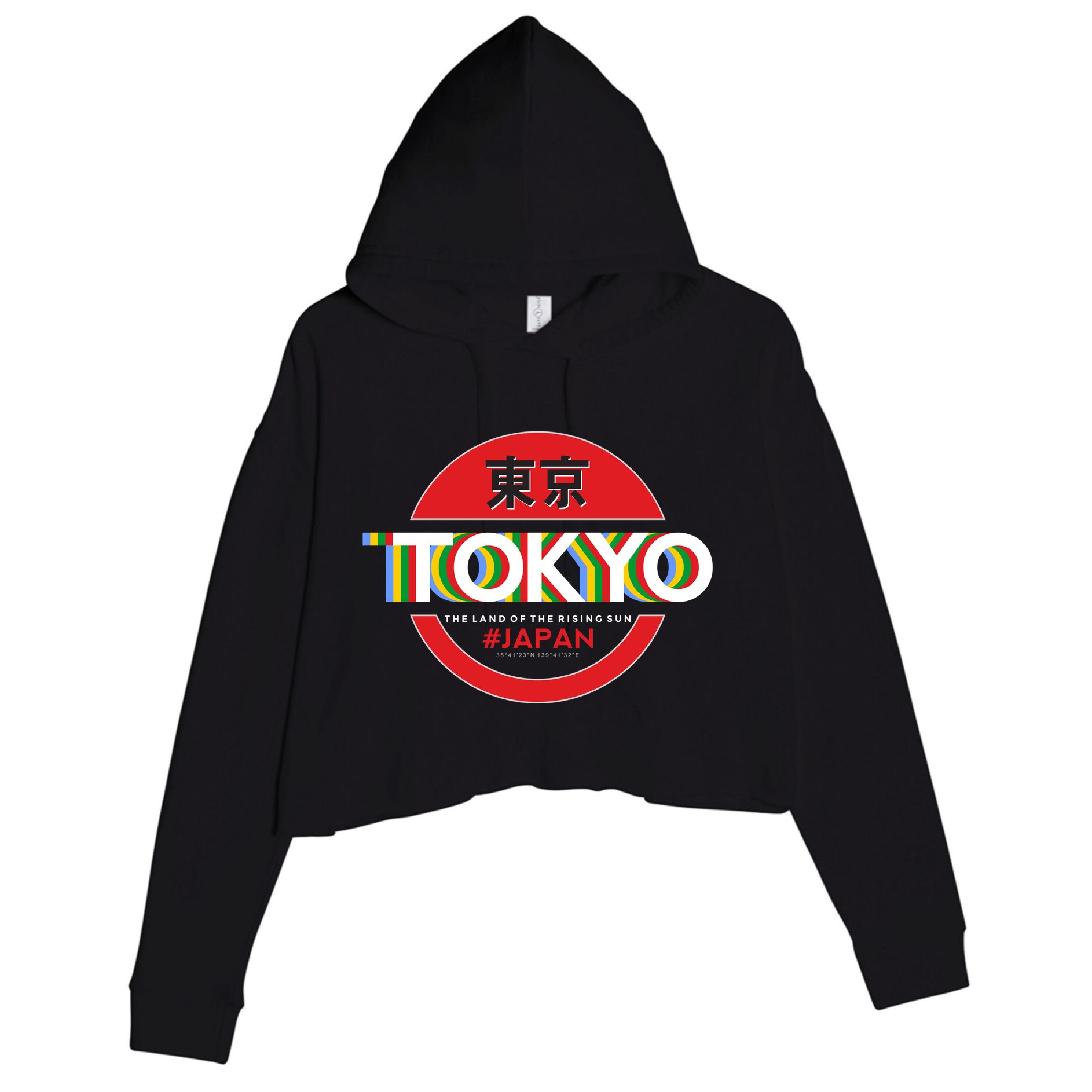 Tokyo Japan Land of the Rising Sun Crop Fleece Hoodie