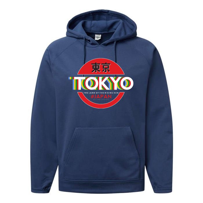 Tokyo Japan Land of the Rising Sun Performance Fleece Hoodie