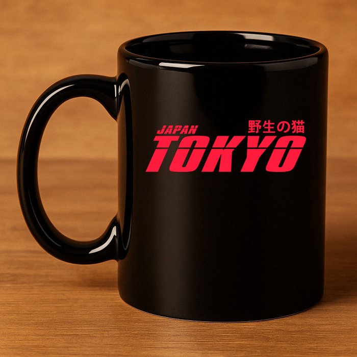 Tokyo Japan Wild Cat 11oz C Handle Ceramic Mug