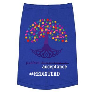 Tree Of Life Autism Awareness Wear Red Instead Acceptance Gift Doggie Tank