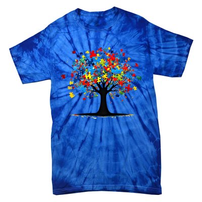 Tree Of Life Autism Awareness Day Autistic Gift Tie-Dye T-Shirt