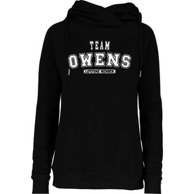 Team OWENS Lifetime Member Family Last Name Womens Funnel Neck Pullover Hood