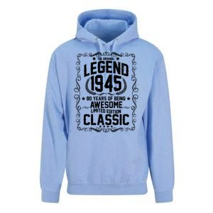 The Original Legend 1945 80th Birthday Unisex Surf Hoodie