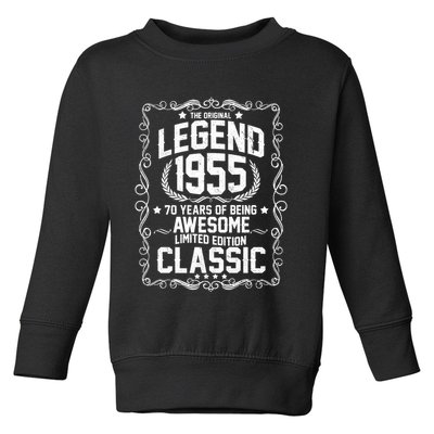 The Original Legend 1955 70th Birthday Toddler Sweatshirt