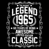 The Original Legend 1965 60th Birthday Drawstring Bag