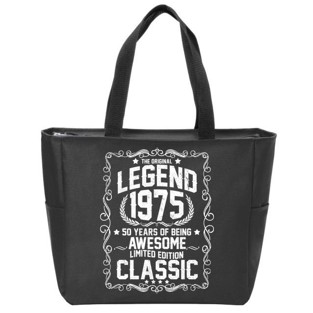 The Original Legend 1975 50th Birthday Zip Tote Bag