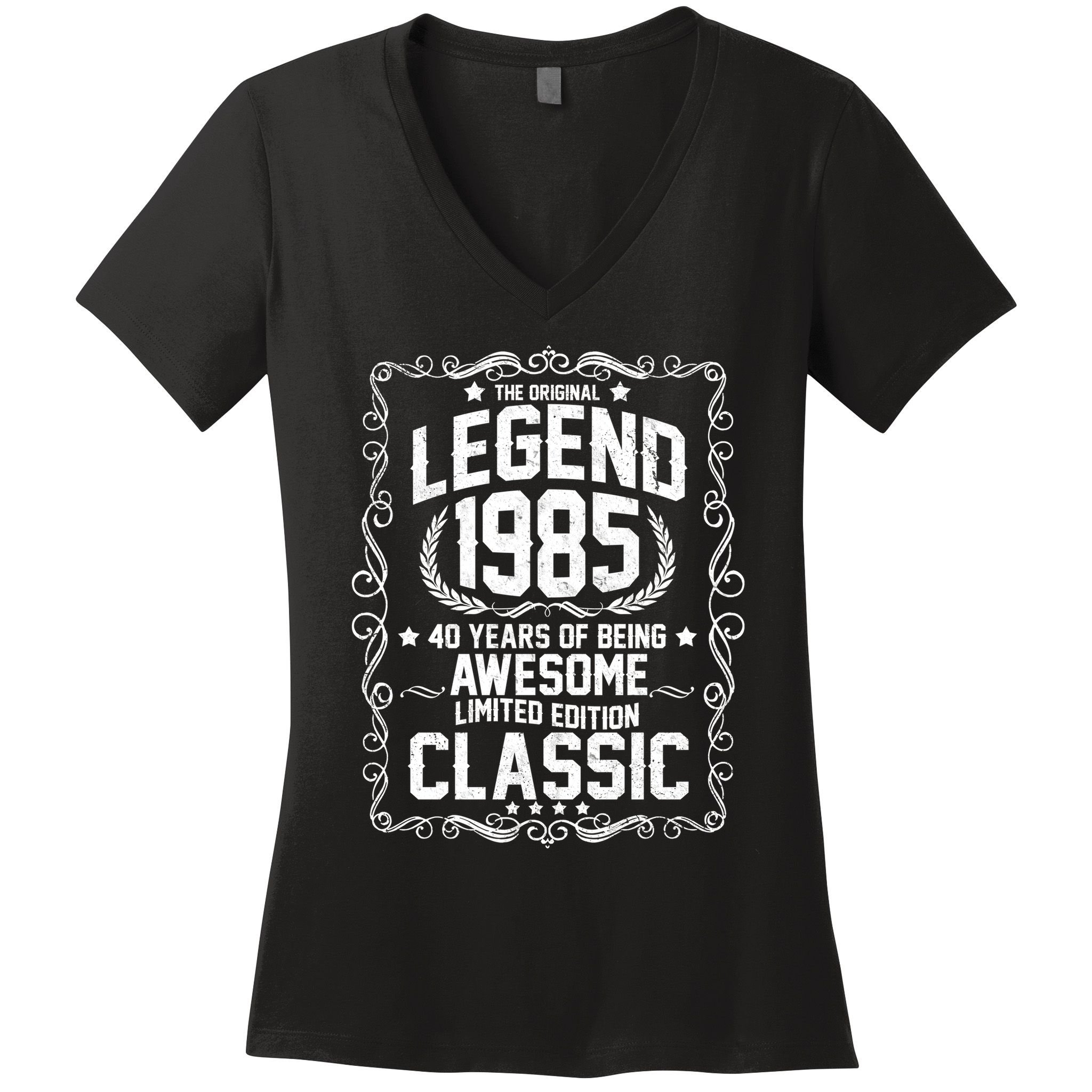 The Original Legend 1985 40th Birthday Women's V-Neck T-Shirt