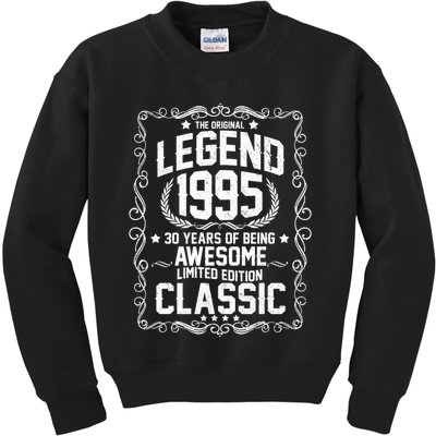 The Original Legend 1995 30th Birthday Kids Sweatshirt