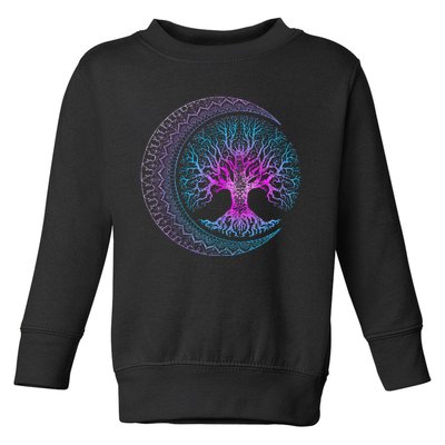 Tree Of Life Cresent Moon Phases Mandala Yoga Gift Toddler Sweatshirt