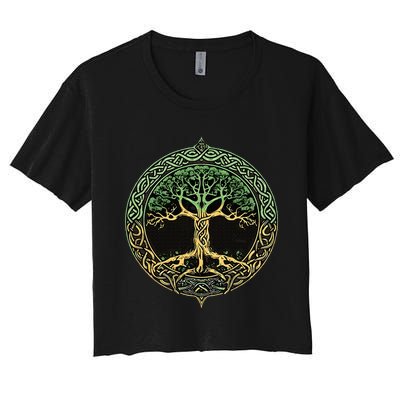 Tree Of Life Yggdrasil Women's Crop Top Tee