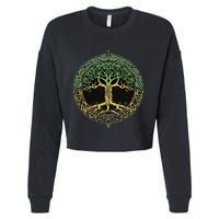 Tree Of Life Yggdrasil Cropped Pullover Crew