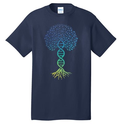 Tree Of Life DNA Science Genetics Earth Day Genealogy Blue Tall T-Shirt