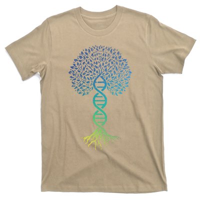 Tree Of Life DNA Science Genetics Earth Day Genealogy Blue T-Shirt