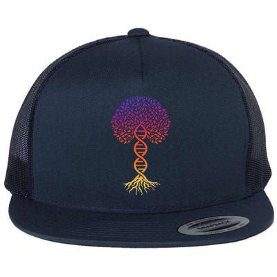 Tree Of Life DNA Science Genetics Earth Day Genealogy Gift Flat Bill Trucker Hat