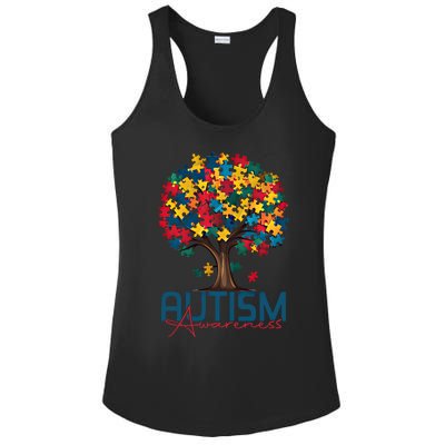 Tree Of Life Autism Awareness Month Funny Asd Supporter Gift Ladies PosiCharge Competitor Racerback Tank