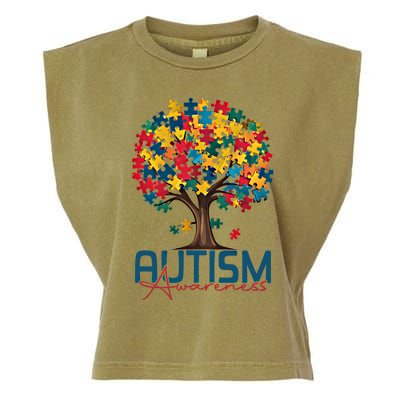 Tree Of Life Autism Awareness Month Funny Asd Supporter Gift Garment-Dyed Women's Muscle Tee