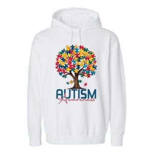 Tree Of Life Autism Awareness Month Funny Asd Supporter Gift Garment-Dyed Fleece Hoodie