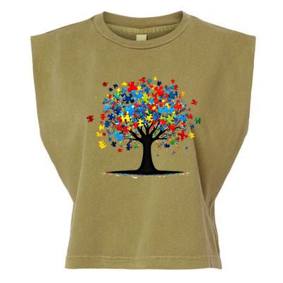 Tree Of Life Autism Awareness Day Autistic Gift Garment-Dyed Women's Muscle Tee