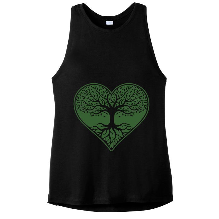 Tree Of Life Heart Nature Ladies PosiCharge Tri-Blend Wicking Tank