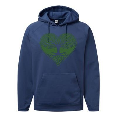 Tree Of Life Heart Nature Performance Fleece Hoodie