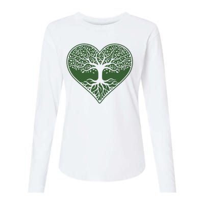 Tree Of Life Heart Nature Womens Cotton Relaxed Long Sleeve T-Shirt