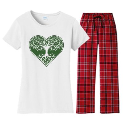 Tree Of Life Heart Nature Women's Flannel Pajama Set