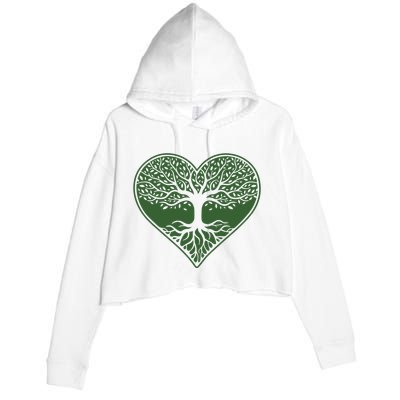 Tree Of Life Heart Nature Crop Fleece Hoodie