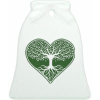 Tree Of Life Heart Nature Ceramic Bell Ornament