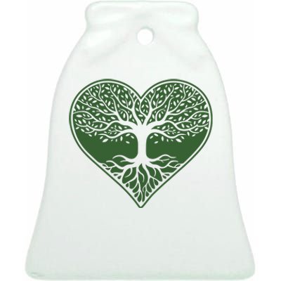 Tree Of Life Heart Nature Ceramic Bell Ornament