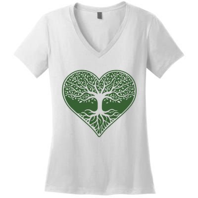 Tree Of Life Heart Nature Women's V-Neck T-Shirt