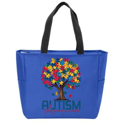 Tree Of Life Autism Awareness Month Funny Asd Supporter Gift Zip Tote Bag