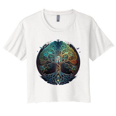 Tree Of Life Gift The Tree Of Life Meditation Women's Crop Top Tee