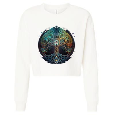 Tree Of Life Gift The Tree Of Life Meditation Cropped Pullover Crew