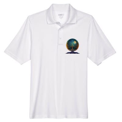 Tree Of Life Yoga Zen Namaste Meditation Men's Origin Performance Piqué Polo