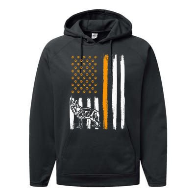 Thin Orange Line Dog Handler SAR K9 Search And Rescue Performance Fleece Hoodie