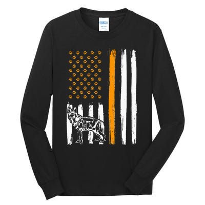 Thin Orange Line Dog Handler SAR K9 Search And Rescue Tall Long Sleeve T-Shirt