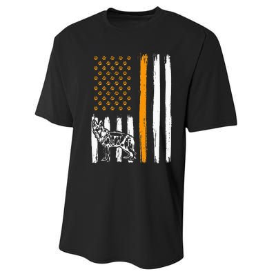 Thin Orange Line Dog Handler SAR K9 Search And Rescue Performance Sprint T-Shirt