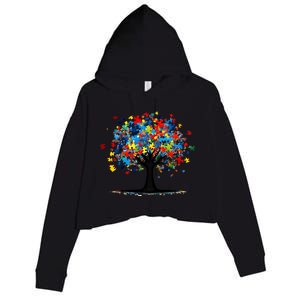 Tree Of Life Autism Awareness Day Autistic Gift Crop Fleece Hoodie