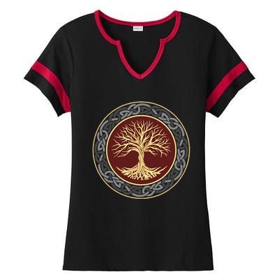 Tree Of Life Viking Celtic Tree Of Life Nordic Design Ladies Halftime Notch Neck Tee