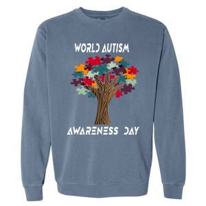 Tree Of Life Autism Awareness Month Funny Asd Supporter Gift Garment-Dyed Sweatshirt