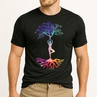 Tree Of Life With Colorful Yoga Performance Shirt