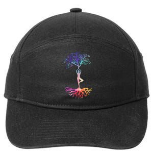 Tree Of Life With Colorful Yoga 7-Panel Snapback Hat