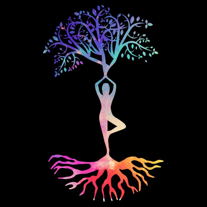 Tree Of Life With Colorful Yoga Flatbill Hat