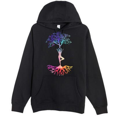 Tree Of Life With Colorful Yoga Premium Pullover Hoodie