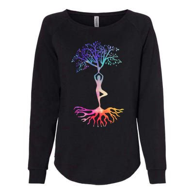 Tree Of Life With Colorful Yoga Womens California Wash Sweatshirt