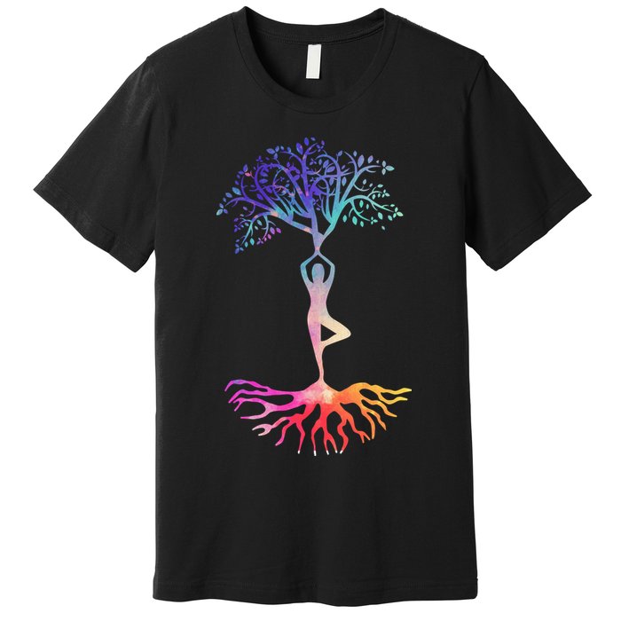 Tree Of Life With Colorful Yoga Premium T-Shirt