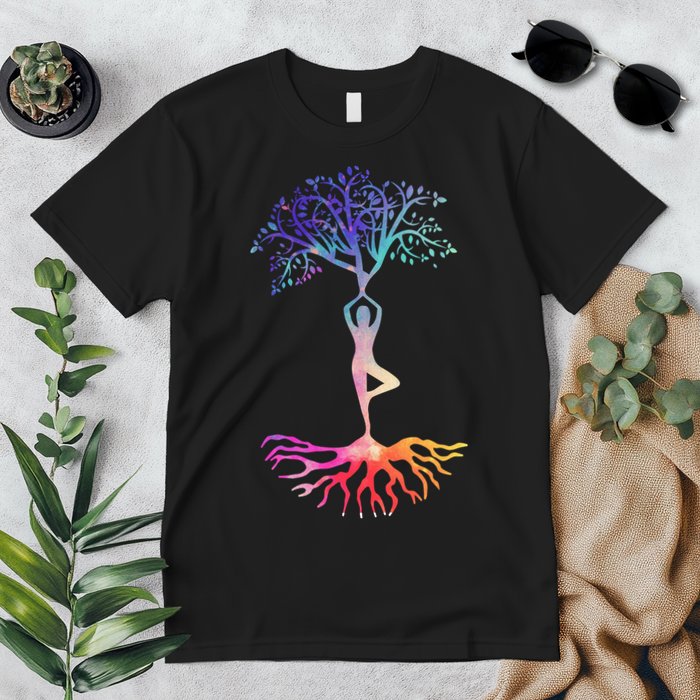 Tree Of Life With Colorful Yoga Premium T-Shirt